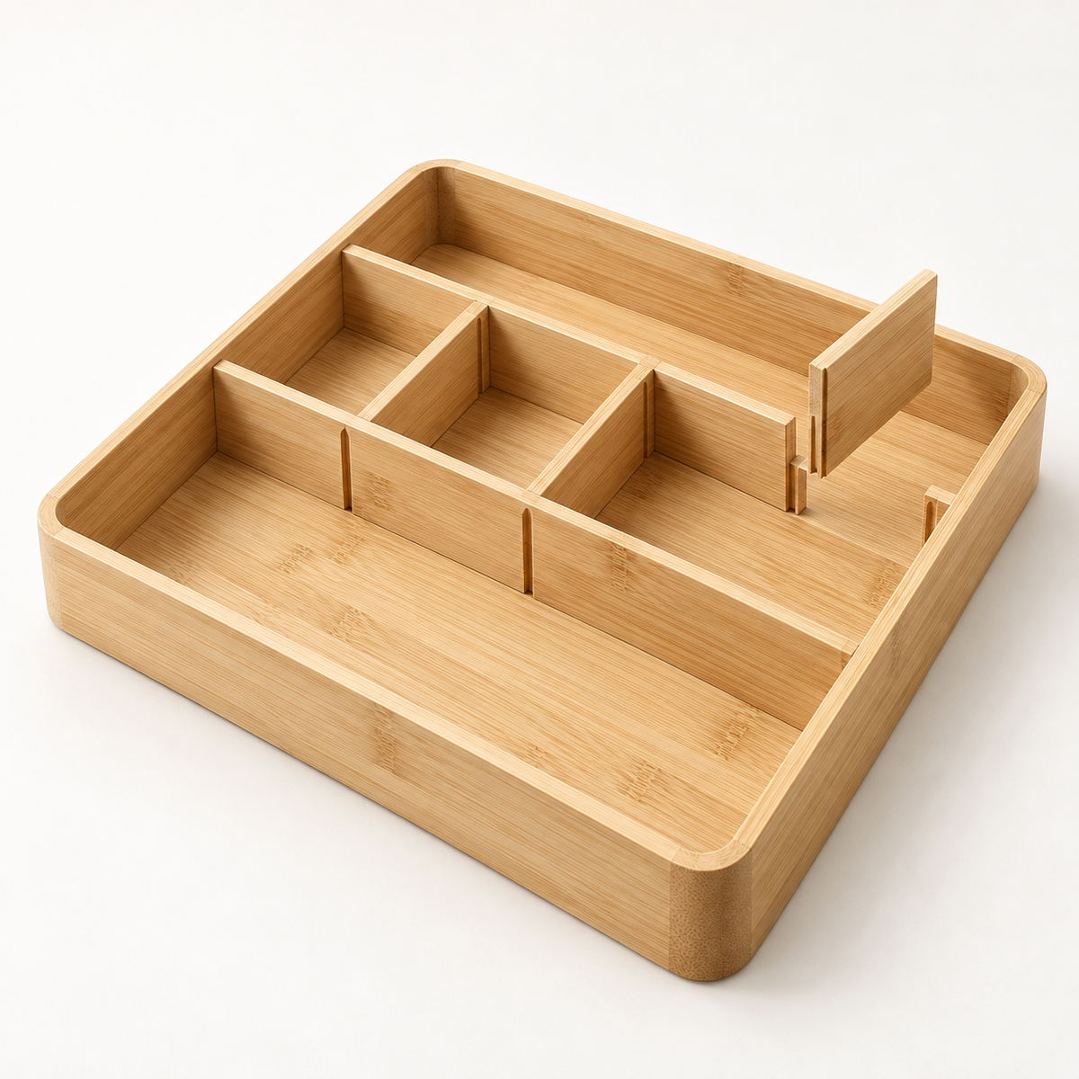 Mirevado Modular Bamboo Drawer Organizer construction detail