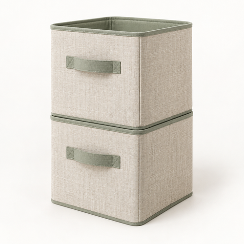 Mirevado Stackable Linen Storage Cubes Set of 2 product view
