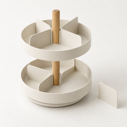 Mirevado Two-Tier Rotating Pantry Organizer construction detail