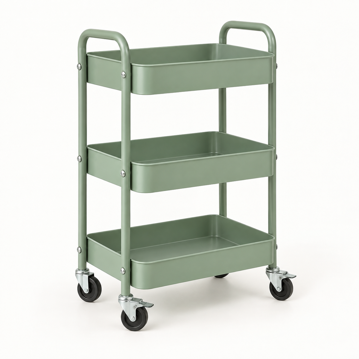 Mirevado Slim Three-Tier Rolling Utility Cart construction detail