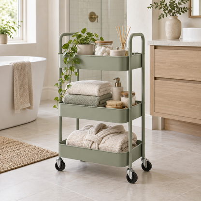 Mirevado Slim Three-Tier Rolling Utility Cart home setting
