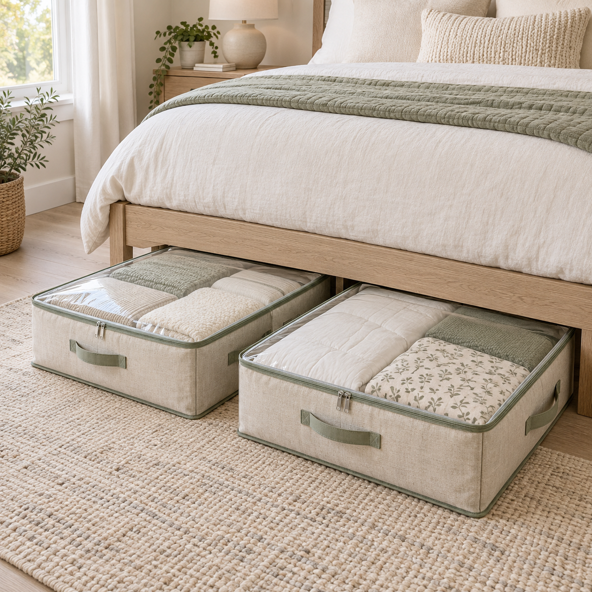 Mirevado Clear-Top Under-Bed Storage Cases Set of 2 home setting